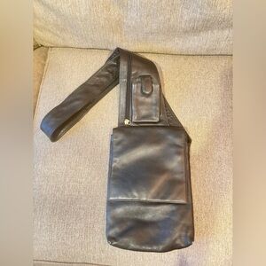 Stylish Black Leather Crossbody Bag